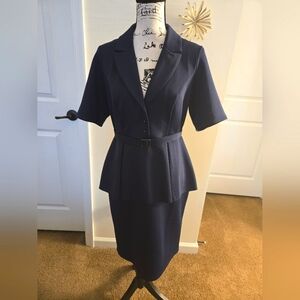 Venus ~ Navy Blue Polyester Blend Dress